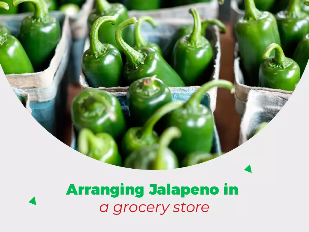 Jalapeños arrangement inside a grocery store